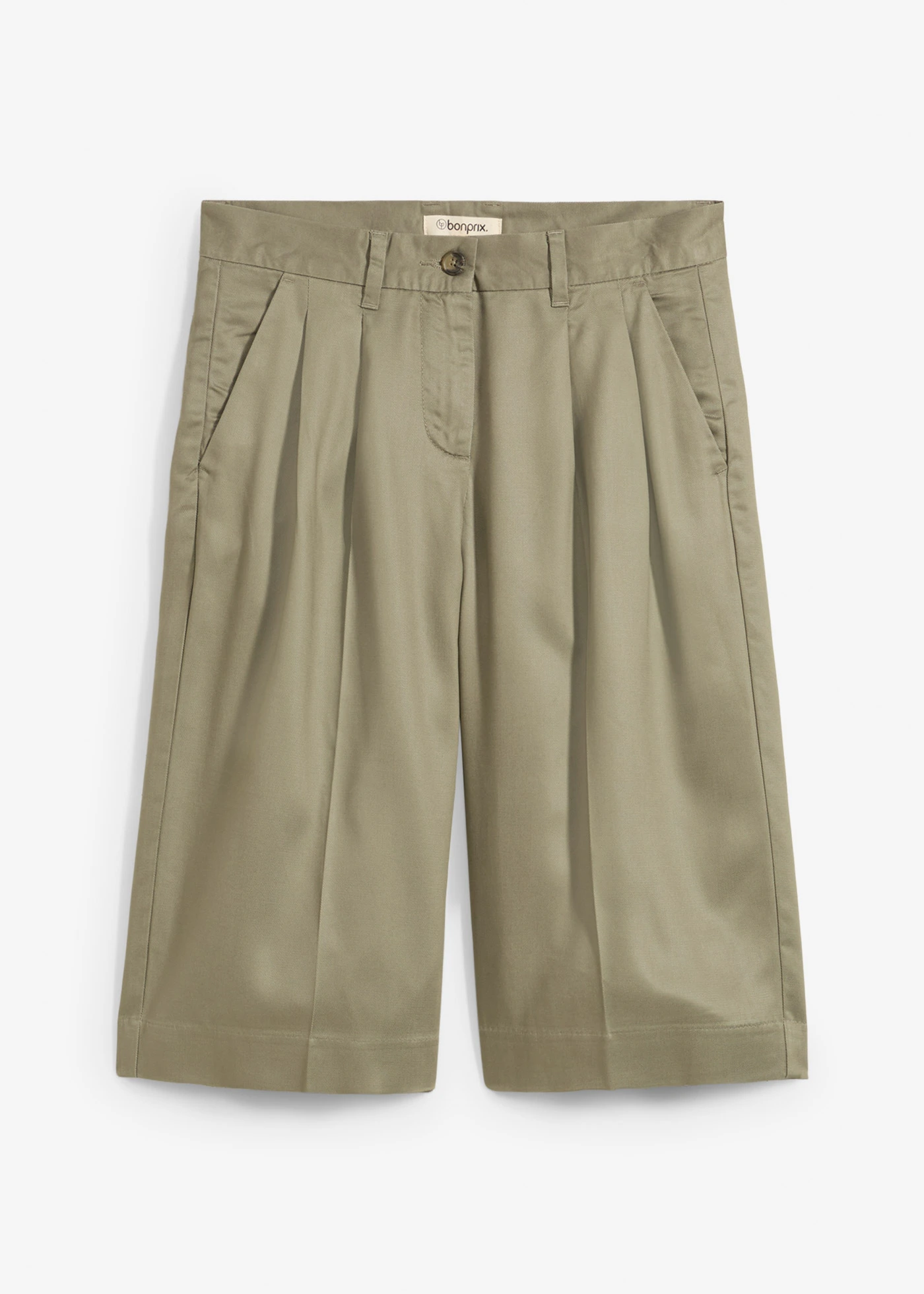 Bermudy ze splývavého lyocellu • kouřově olivová • bonprix obchod