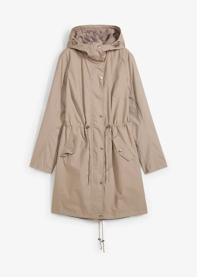 Parka met capuchon, Kleur: taupe