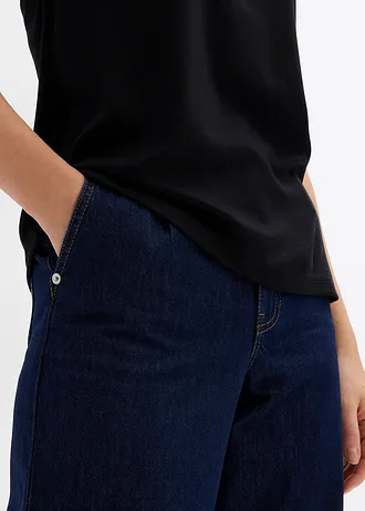 Top van een viscosemix met schoudervullingen • zwart • bonprix online shop