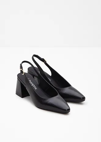 Leren slingback pumps • zwart • bonprix online shop