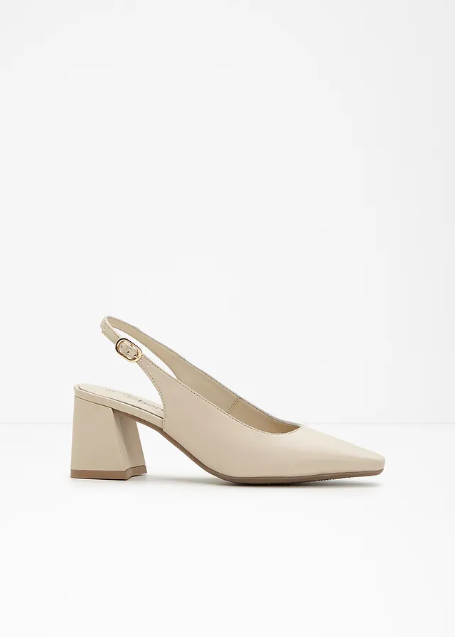 Leren slingback pumps
