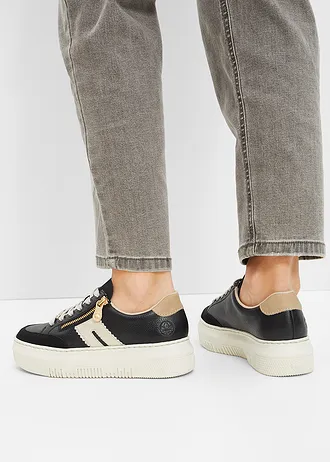 Sneakers à plateforme Rieker en cuir • noir • Boutique bonprix