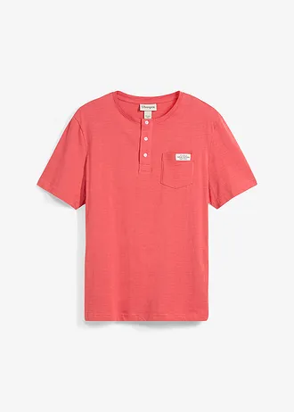 Henley shirt met comfort fit van puur biologisch katoen, korte mouw
