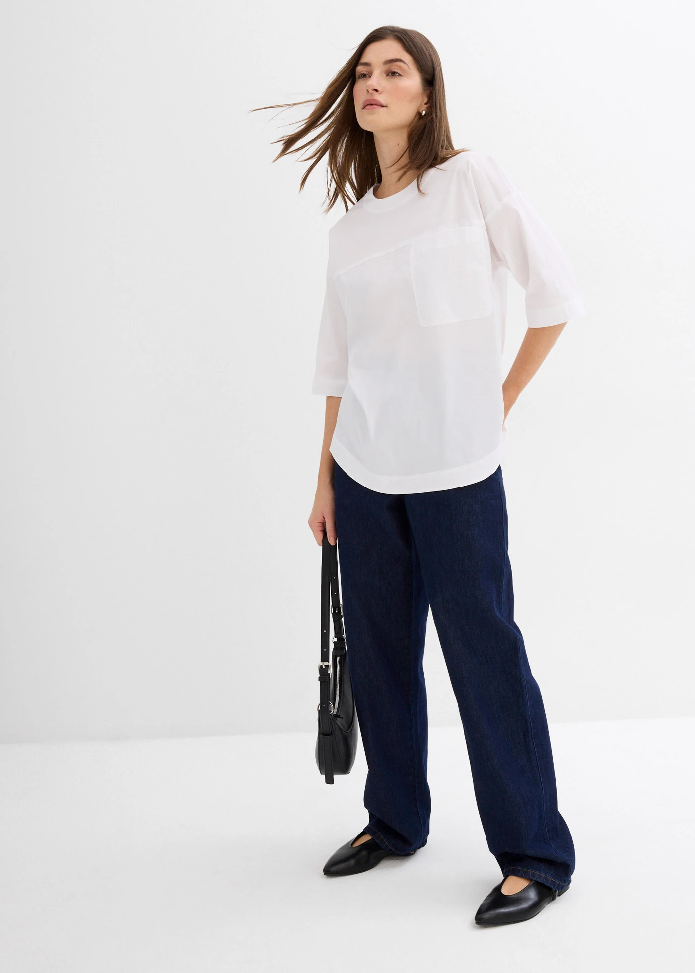 Oversize halenkové triko • bílá • bonprix obchod