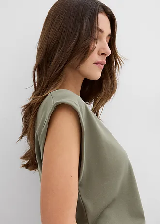 Top van een viscosemix met schoudervullingen • olijfgroen • bonprix online shop
