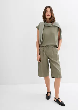 Top van een viscosemix met schoudervullingen • olijfgroen • bonprix online shop