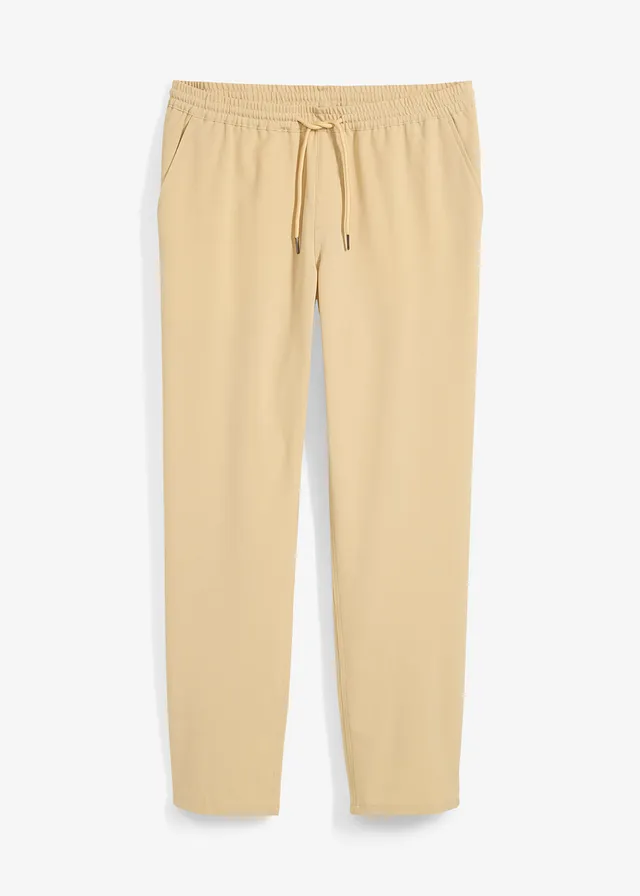 Pantaloni cu talie elastică și șiret Relaxed Fit Stretch, Straight
