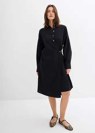 Robe-chemise asymétrique • noir • Boutique bonprix