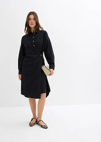 Robe-chemise asymétrique • noir • Boutique bonprix