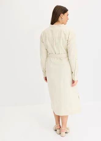 Midi overhemdjurk, Kleur: ecru