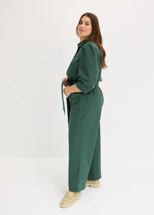 Combinaison style utility, manches bouffantes, Couleur: vert feuille