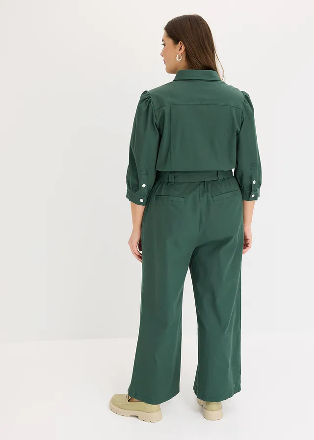Combinaison style utility, manches bouffantes, Couleur: vert feuille