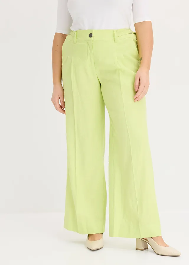 Pantalon palazzo léger, Couleur: vert menthe