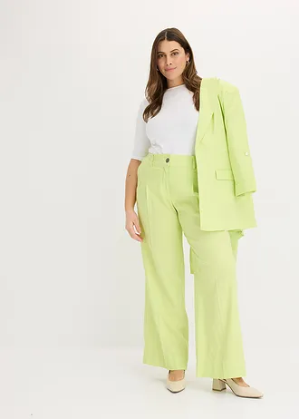 Palazzo kalhoty z lehké lněné směsi • jemně růžová plus size • bonprix obchod