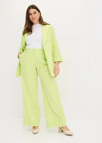 Palazzo kalhoty z lehké lněné směsi • jemně růžová plus size • bonprix obchod