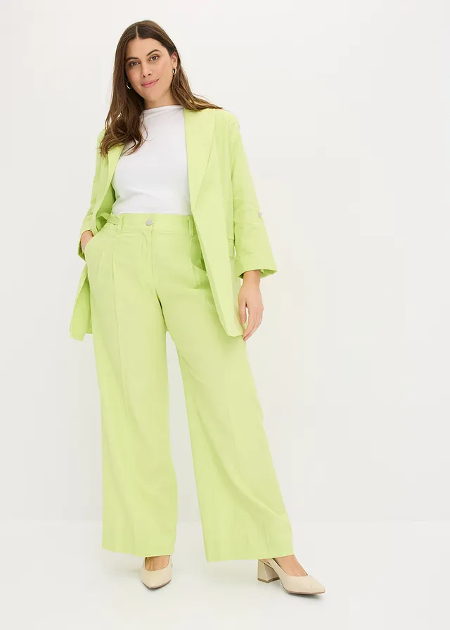 Pantalon palazzo léger, Couleur: vert menthe