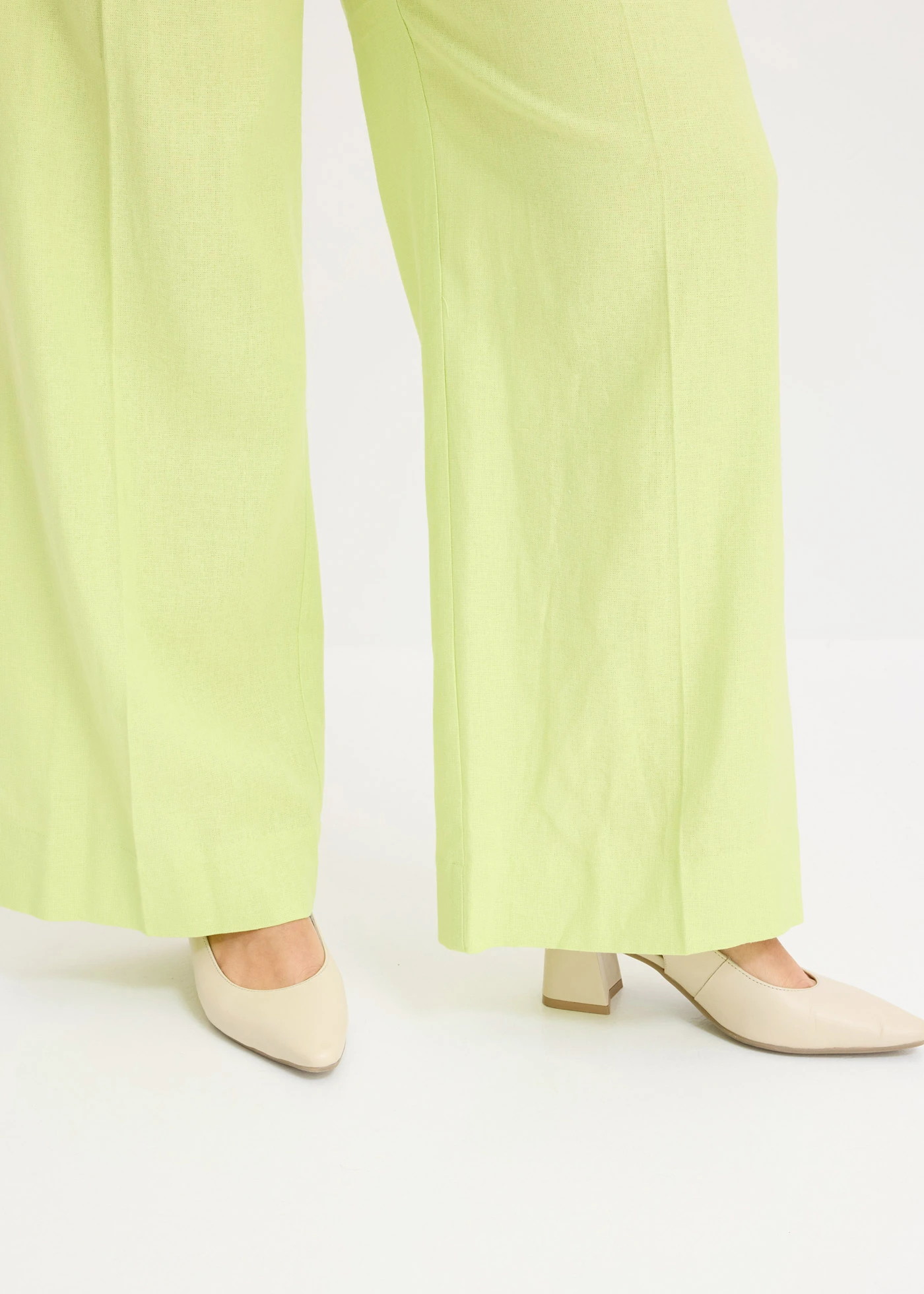 Palazzo kalhoty z lehké lněné směsi • jemně růžová plus size • bonprix obchod