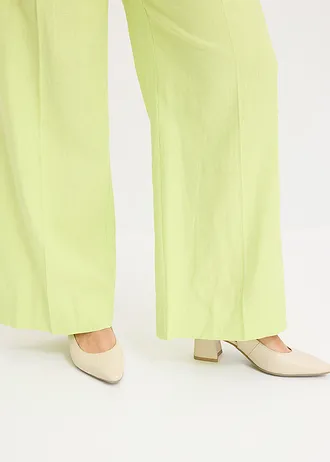 Palazzo kalhoty z lehké lněné směsi • jemně růžová plus size • bonprix obchod