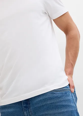 T-shirt z czystej bawełny organicznej, slim fit (2 szt.) • biały • sklep bonprix