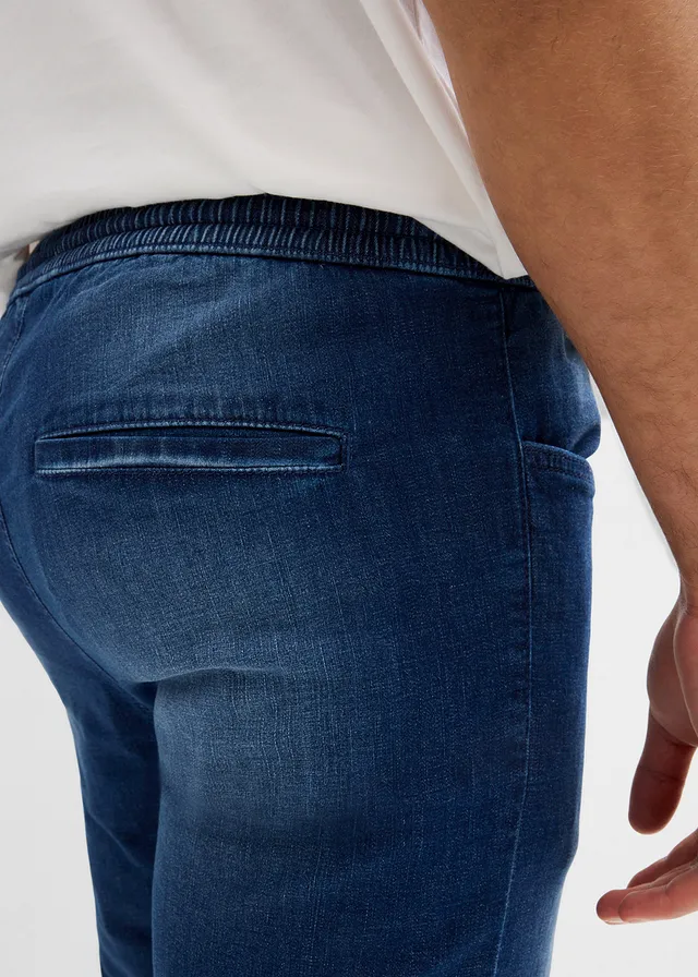 Lot de 2 jeans jogger 3/4 en denim léger, coupe droite regular • bleu denim + bleu foncé denim • product-page.page-title-suffix