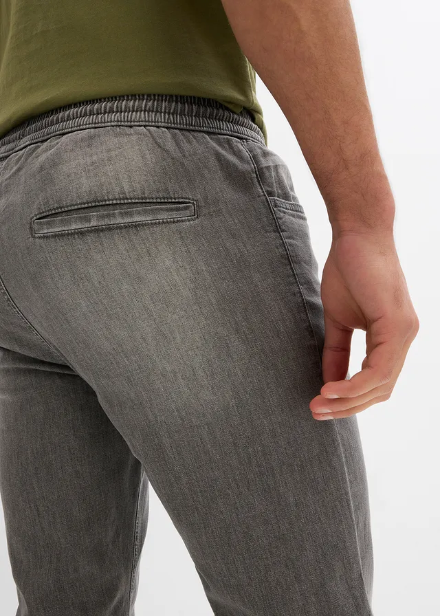 Lot de 2 jeans jogger 3/4 en denim léger, coupe droite regular • bleu denim + gris foncé denim • product-page.page-title-suffix