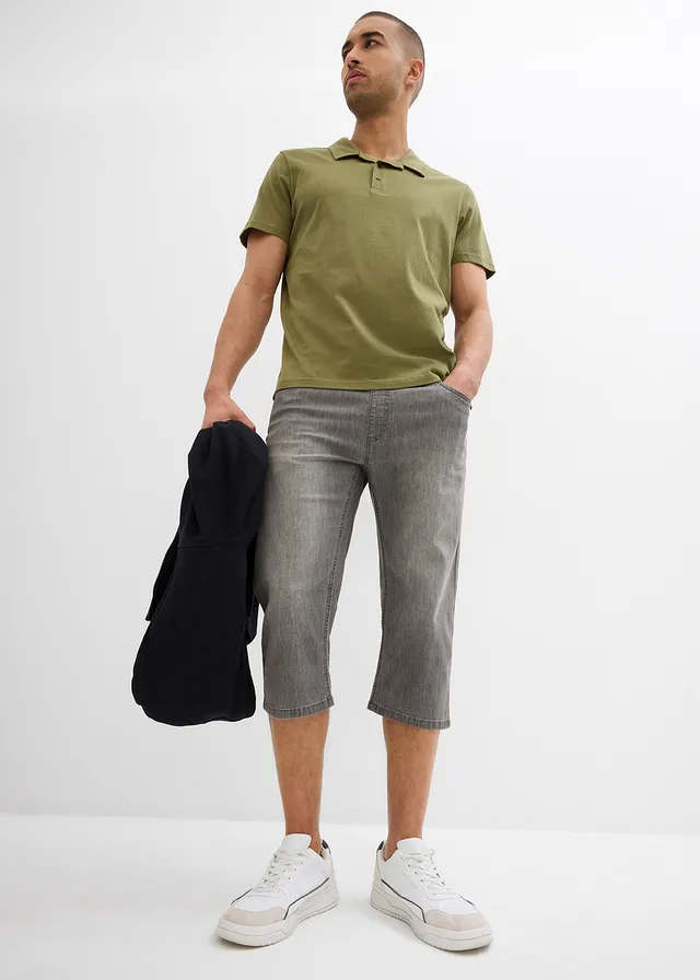 3/4 instap stretch jeans, straight,regular fit ( set van 2) • blue stone+donkergrijs denim • product-page.page-title-suffix