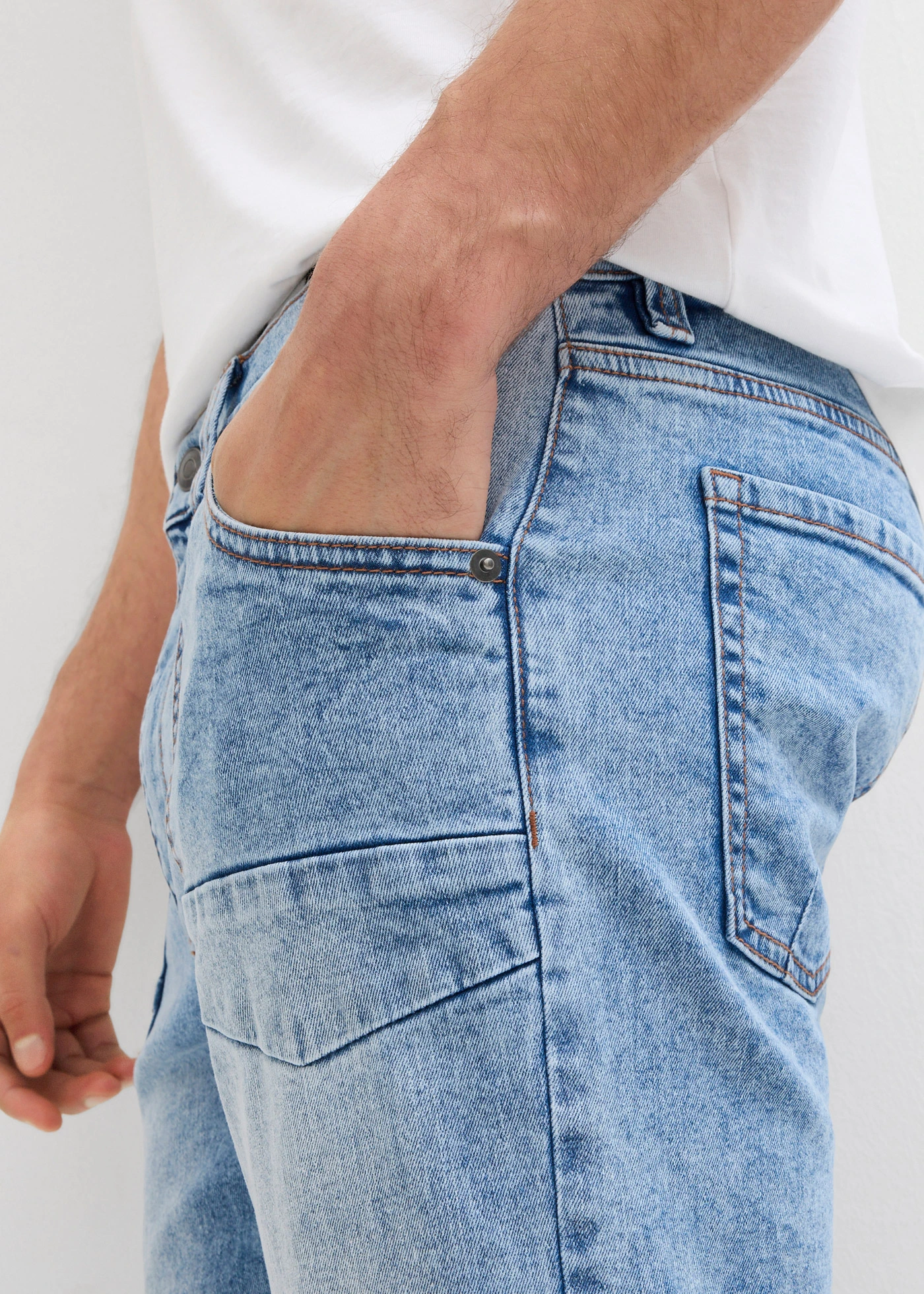 3/4 strečové džíny Regular Fit, Straight • světle modrý denim • bonprix obchod