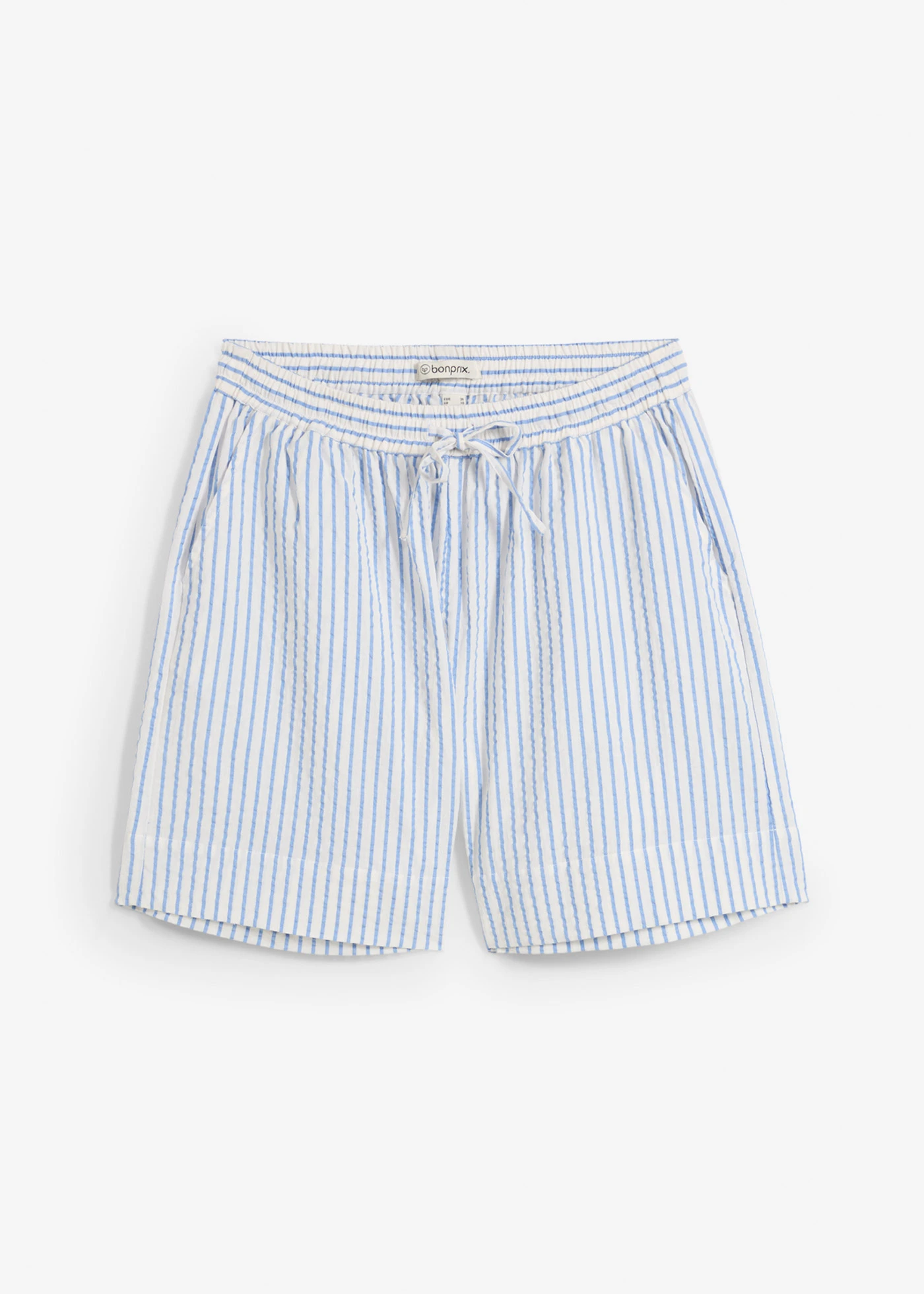 Šortky z čisté bavlny • světle modro-přírodní bílá s podélnými proužky • bonprix obchod