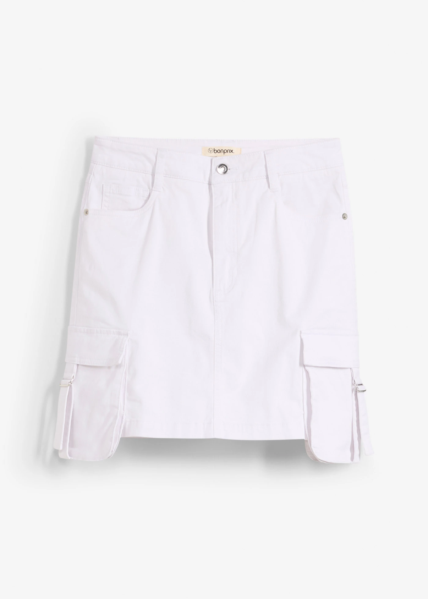 Minirok van een elastische katoenmix • wit • bonprix online shop