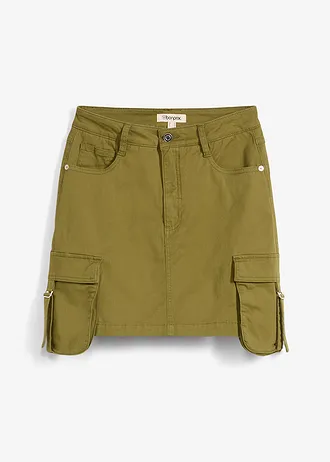 Minirok van een elastische katoenmix • lauriergroen • bonprix online shop