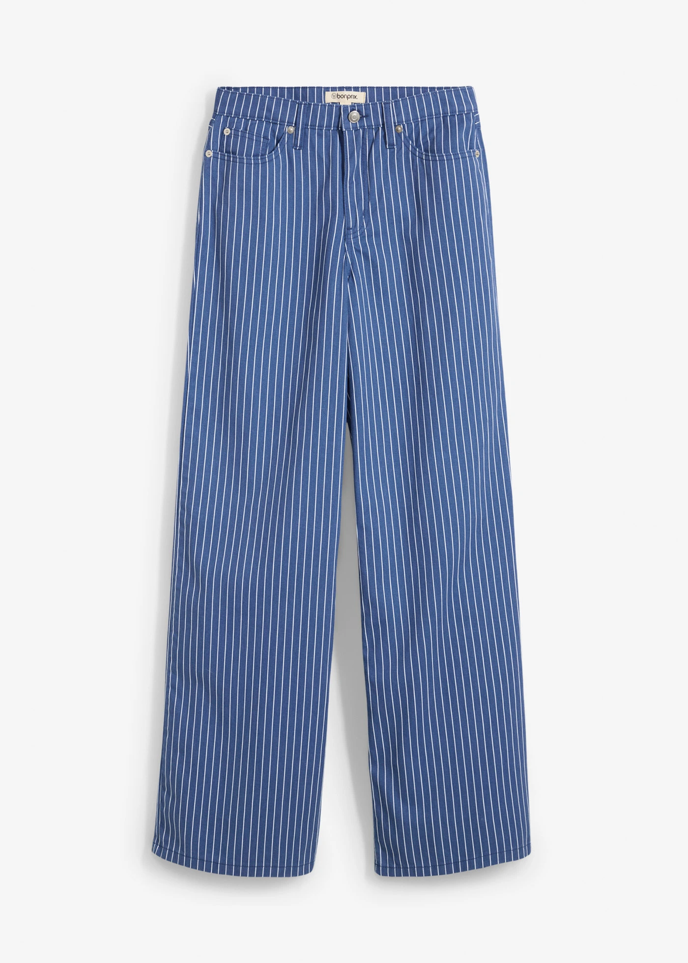 Pantalon en twill 100% coton • indigo clair rayé • Boutique bonprix