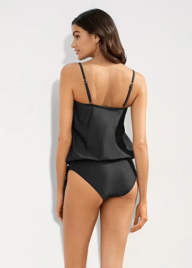 Tankini oversize à bretelles amovibles (ens. 2 pces), Couleur: noir