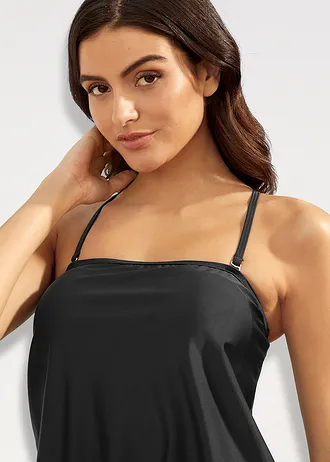 Tankini oversize z odpinanymi ramiączkami (komplet 2-cz.) • czarny • sklep bonprix