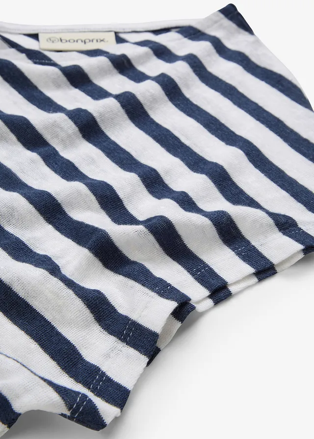 Linnen shirt met vleermuismouwen • donkerblauw/wit gestreept • product-page.page-title-suffix