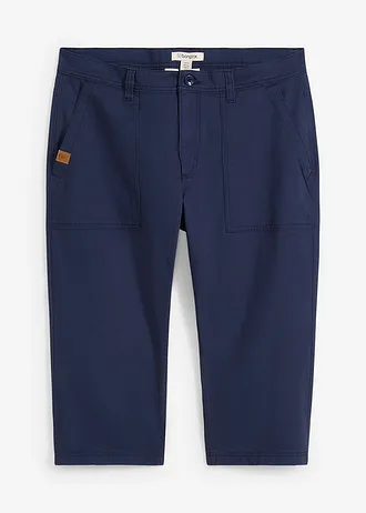 Lange bermuda met opgestikte zakken, regular fit, Kleur: donkerblauw