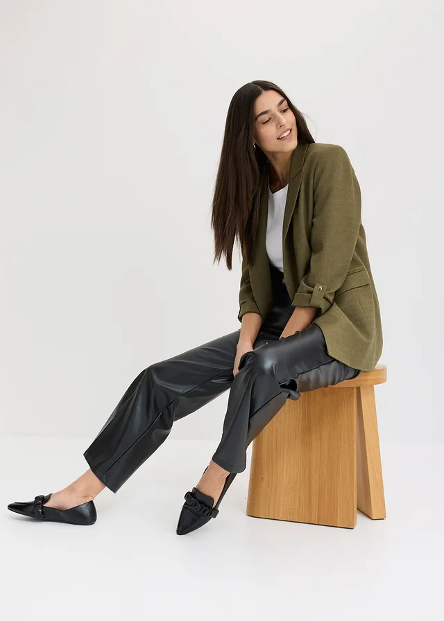 Lange blazer • donkerolijfgroen • product-page.page-title-suffix