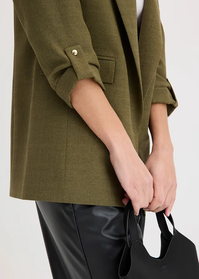 Lange blazer • donkerolijfgroen • product-page.page-title-suffix