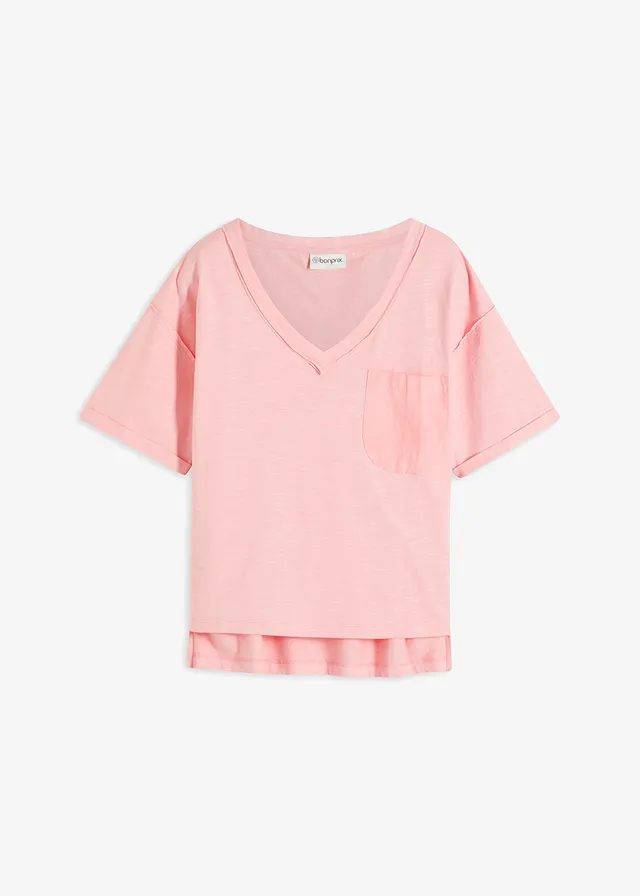 Bluză oversize din bumbac 100% • roz soft • magazin bonprix