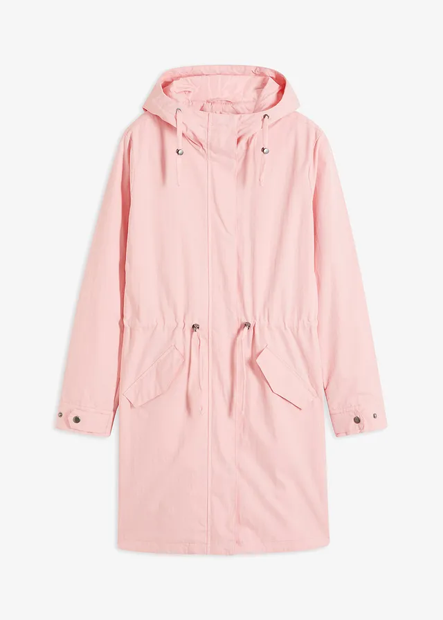 Lange parka met capuchon, Kleur: soft roze