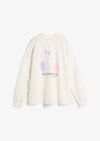 Bluză casual oversize din amestec cu bumbac