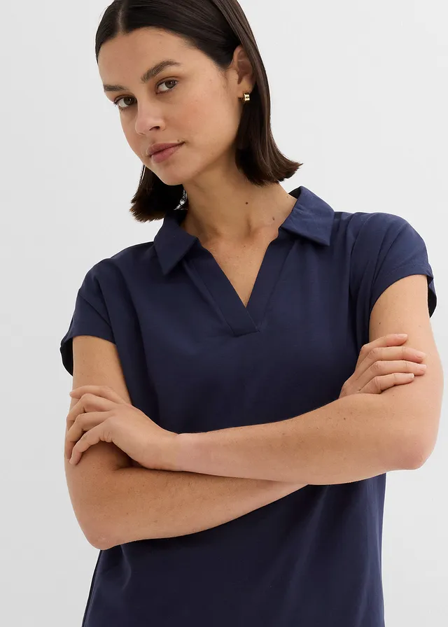 T-shirt à col polo ouvert • bleu foncé • product-page.page-title-suffix