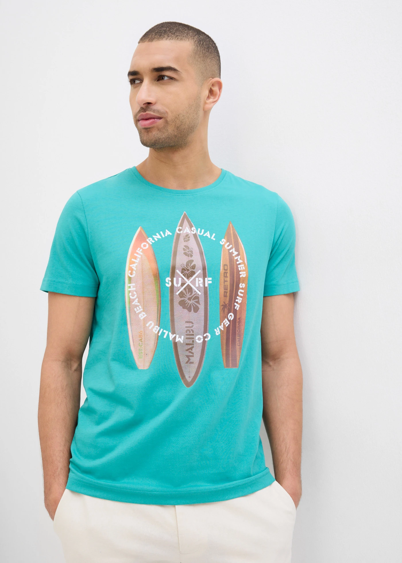 Tričko z čisté organické bavlny, Slim Fit • matně tyrkysová • bonprix obchod