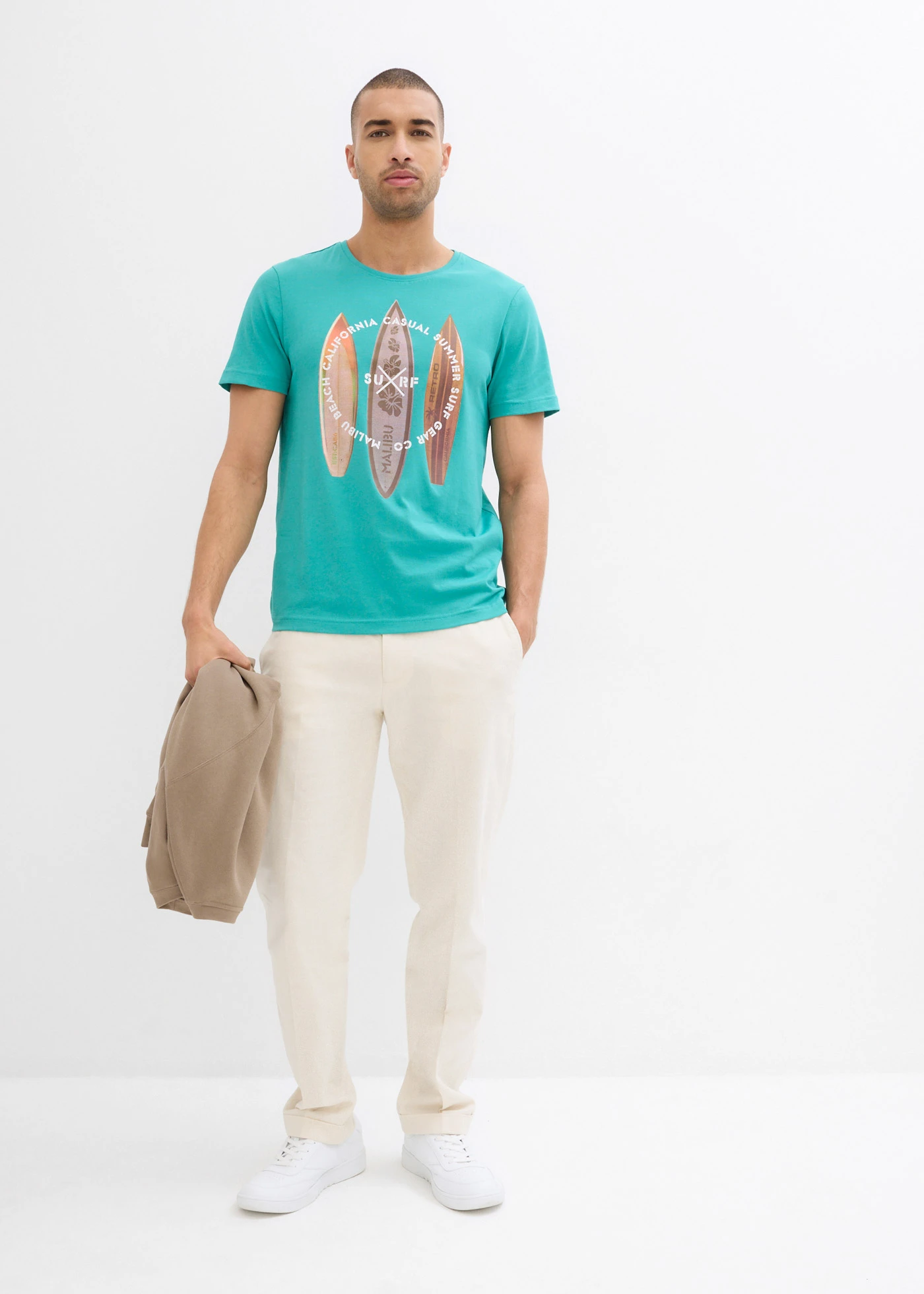 Tričko z čisté organické bavlny, Slim Fit • matně tyrkysová • bonprix obchod