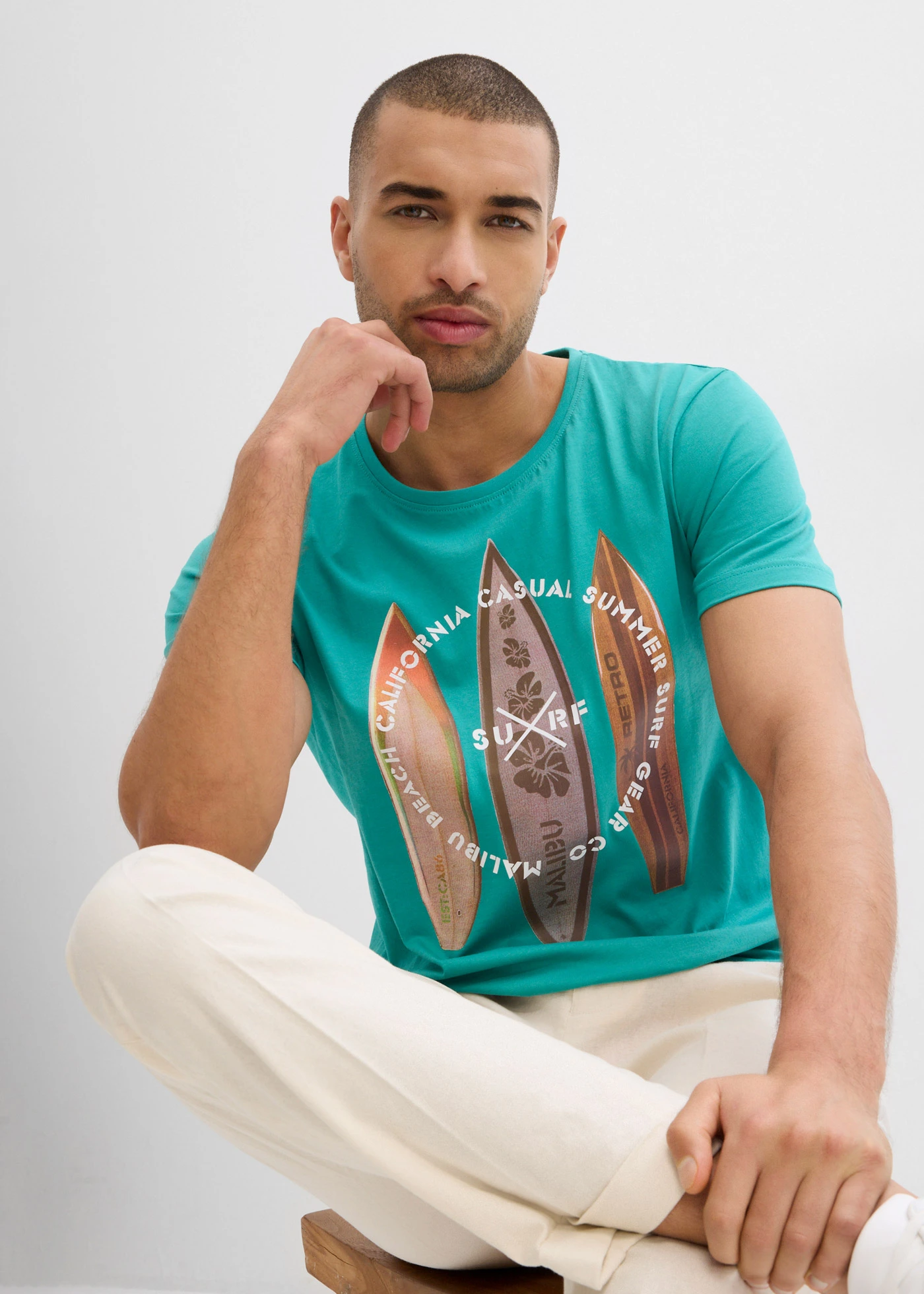 Tričko z čisté organické bavlny, Slim Fit • matně tyrkysová • bonprix obchod