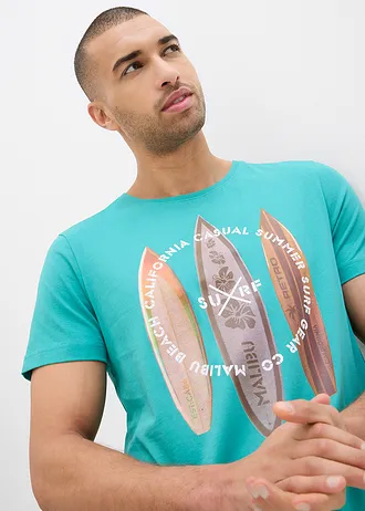 Tričko z čisté organické bavlny, Slim Fit • matně tyrkysová • bonprix obchod