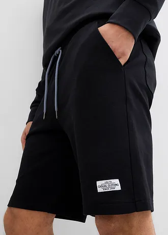 Lot de 2 bermudas sweat • bleu fumé + noir • Boutique bonprix