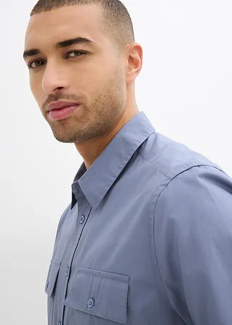 Chemise manches courtes 100 % coton • bleu fumé • Boutique bonprix