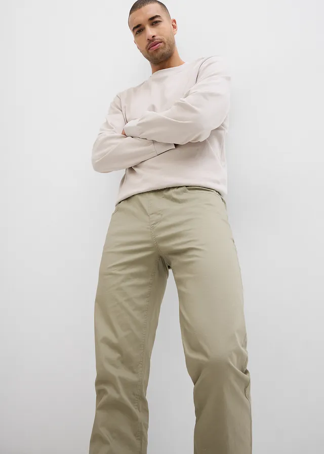 Regular fit stretch instapbroek, straight • new kaki • product-page.page-title-suffix