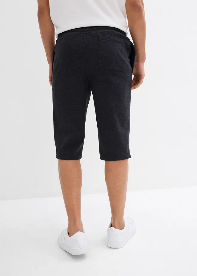 Bermuda long en molleton, Couleur: anthracite chiné