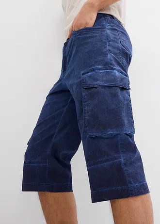 Bermuda cargo long extensible coupe confort, regular • bleu nuit • Boutique bonprix